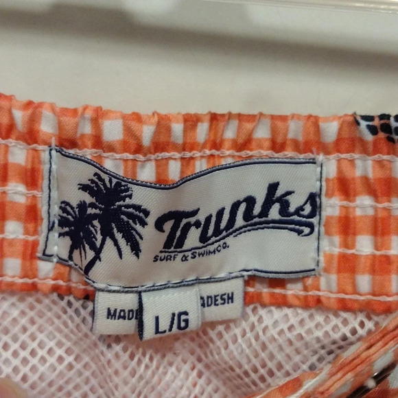 Trunks Men's Swami Gingham Pineapple Print Swim Shorts Size L -Beach Wear Summer - Picture 2 of 6